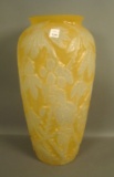 Consolidated Blackberry Umbrella Stand Amber Wash. Has Tiny Flaske on Top Edge