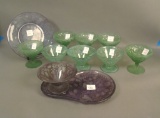 11 Pc Consolidated Five Fruits Lot 1 Amethyst Wash Snack Set, 1 Plateand 8 Ftd Sundaes 2 Different S