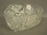Signed Fry Cut Glass Tri-Oval Ftd Fernery