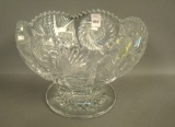 Brilliant Cut Glass Lg.Ftd. Geometric Cut Bowl