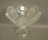 Brilliant Cut Glass Lg.6 Sided Stemmed Compote