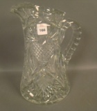 Brilliant Cut Glass Pitcher Has Strawberry Pattern