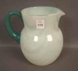 Fry Floral Jade Green Radioware Lemonade Pitcher No Lid.