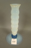 Fry Foval Delft Blue Rolled Bud Vase Measures 6