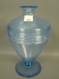 Fry Lt/Blue Ftd Round Water Lamp Has Controlled Bubble & Threading. Measures 9
