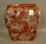Consolidated Cranberry Flash Tropical Fish Vase Measures 9 1/2