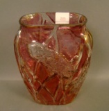 Consolidated Cranberry Flash Screech Owl Vase Measures 5 7/8