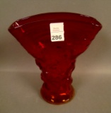 Consolidated Red Spanish Knobs Fan Vase Measures 6
