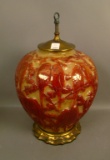 Consolid Cranberry Flash Lovebirds Vase/Lamp Base 15