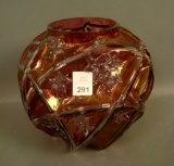 Consolidated Cranberry Flash Line 700 Vase Measures 7