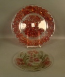 Consolid. Cranberry Flash /Clear 5 Fruits Platter Measures 11 1/4