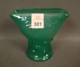 Consolidated Jade Green Spanish Knobs Fan Vase Measures 4 1/4