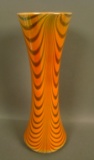 Imperial Marigold Freehand Pulled Loops Vase Measures 10 1/4