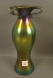 Imperial Freehand Smoke Tri Cornered Vase Has Original Label. Measures 10 7/8
