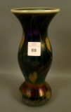 Imperial Freehand Hanging Hearts Corset Shape Vase Cobalt with Orange Hearts.Measures 9