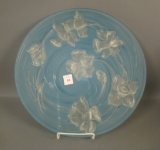 Phoenix Blue/Crystal Frosted Jonquil Platter Measures 12 1/2