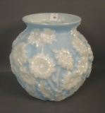 Phoenix Lt/ Blue Pearlized MG Daisy vase Measures 9 1/2