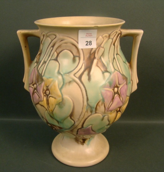 Roseville Tan Morming Glory 9 1/2" Vase