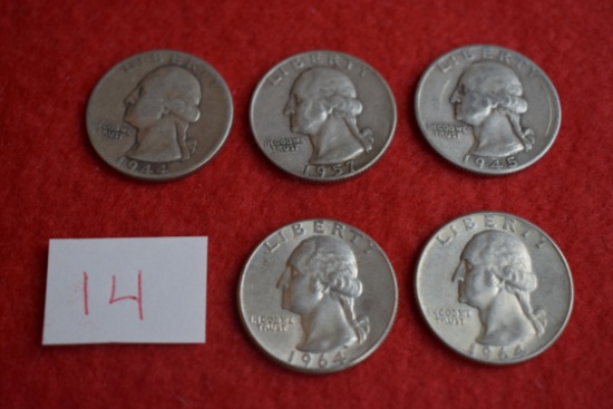 5 - Washington Silver Quarters