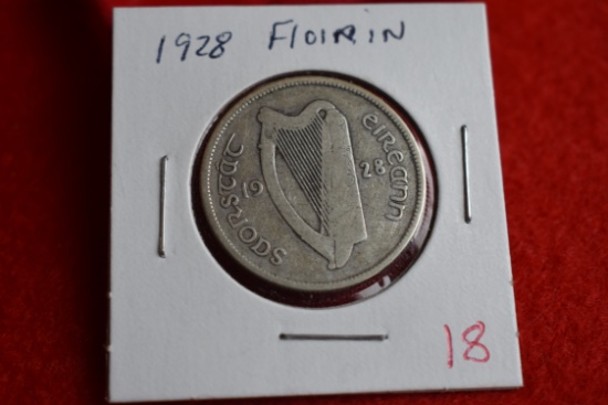 1928 Ireland 1 Florin / 2 Shilling - Silver