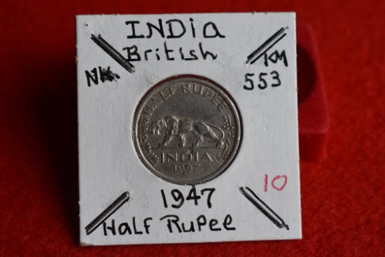 1947 India British - Half Ruppe