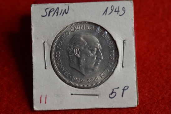 1949 Spain - 5 Pesetas Unc