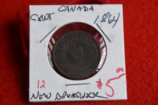 1864 Canadian New Brunswick - One Cent