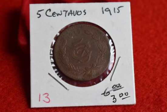 1915 Mexican - 5 Centavos