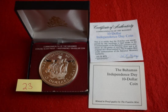 Commonwealth Of Bahamas 10 Dollar Independence Day Coin Sterling