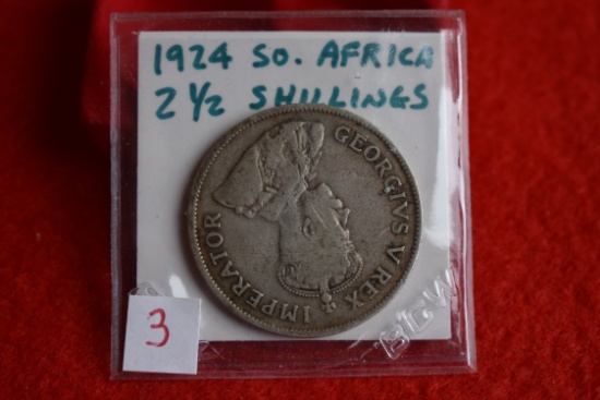 1924 South Africa Silver 2.5 Shillings