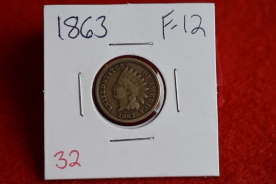 1863 Indian Head Cent - F