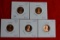 5 - Proof Lincoln Cents; 71-s, 72-s, 82-s, 84-s, 87-s