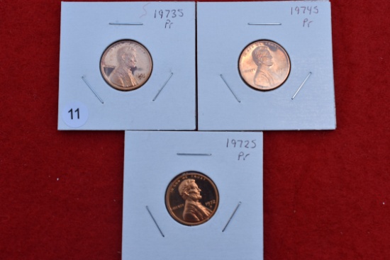 3 - Proof Lincoln Cents
