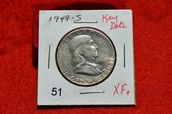 1949-s Franklin Half Xf+ Key Date