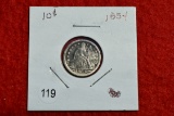 1854 Seated Dime