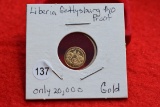 2000 Liberia Gettysburg $10 Proof Gold