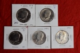 5 - Kennedy Half Dollars Bu