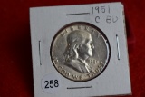 1951 Franklin Half Unc