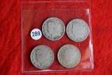 4 - Liberty Nickels; 1910, 1908, 1912, 1906