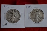 1943 & 1944 Walking Liberty Halves