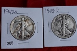 1943-s & 1943-d Walking Liberty Halves