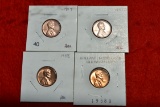 1957, 1957-d, 1958, 1958-d Lincoln Cents Bu