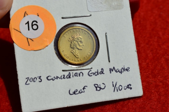 2003 Canadian 1/10 Oz Gold Maple Leaf