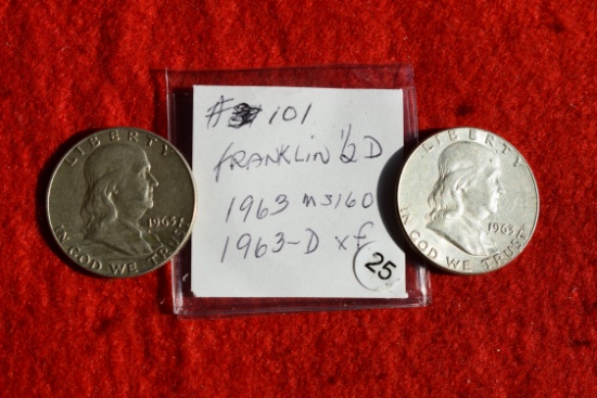 2 - Franklin Half Dollars