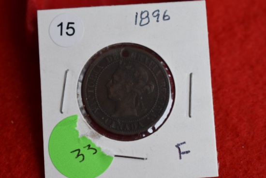 1896 Canadian Cent (holed)