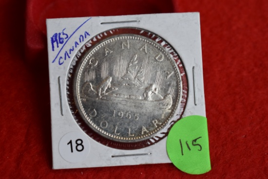 1965 Canadian Silver Dollar Bu