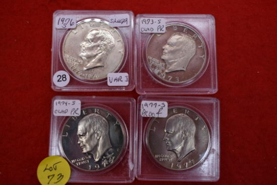 4 - Proof Ikes: 1 Silver & 3 Clad