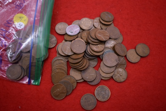 100 Mixed Date Wheat Cents