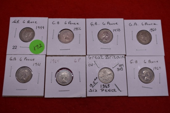 8 - Great Britain 6 Pence Silver