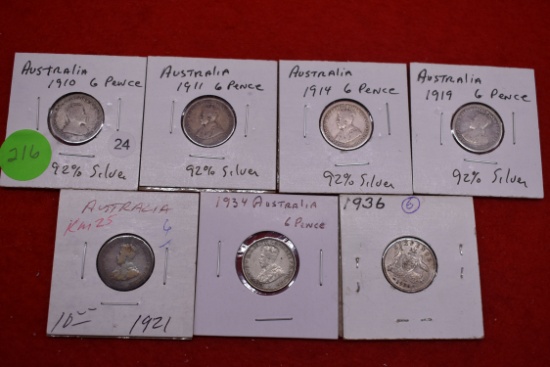 7 - Australia 6 Pence - 92.5% Silver